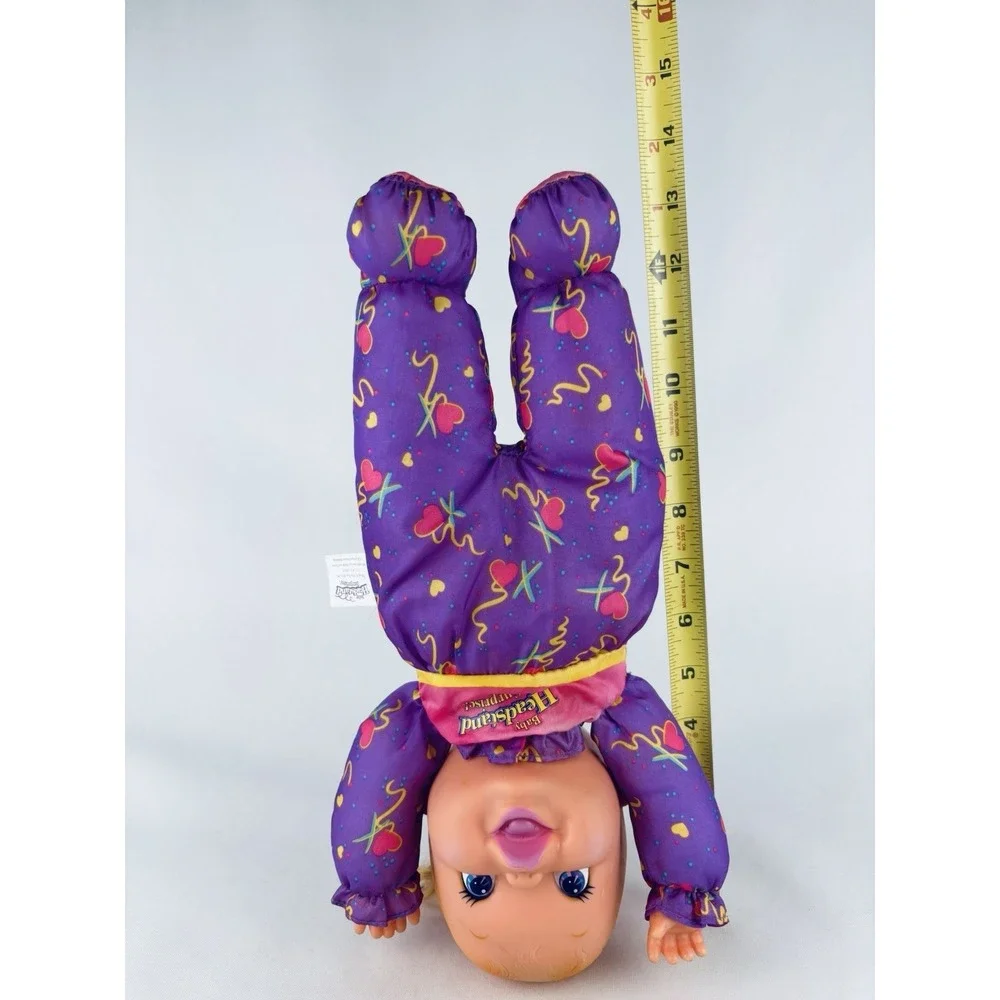 Toy Biz 1996 Baby Headstand Surprise Doll Purple Blonde Pig Tails Vintage 90s